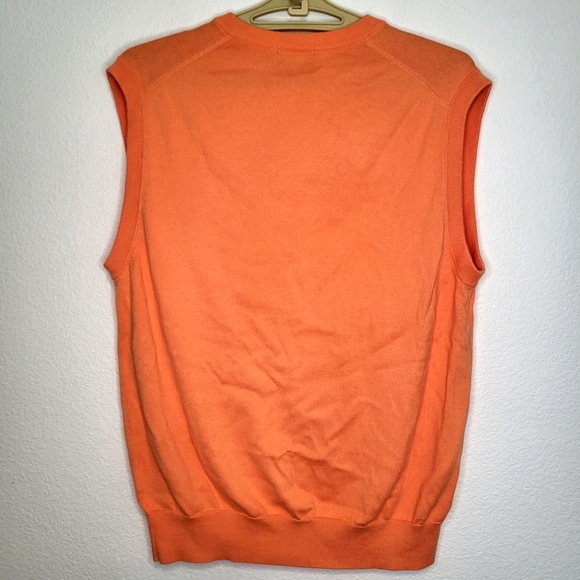 Brooks Brothers “346” Supima Cotton Orange V-Neck Sleeveless Vest size XLarge - Picture 2 of 8